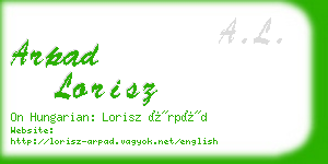 arpad lorisz business card